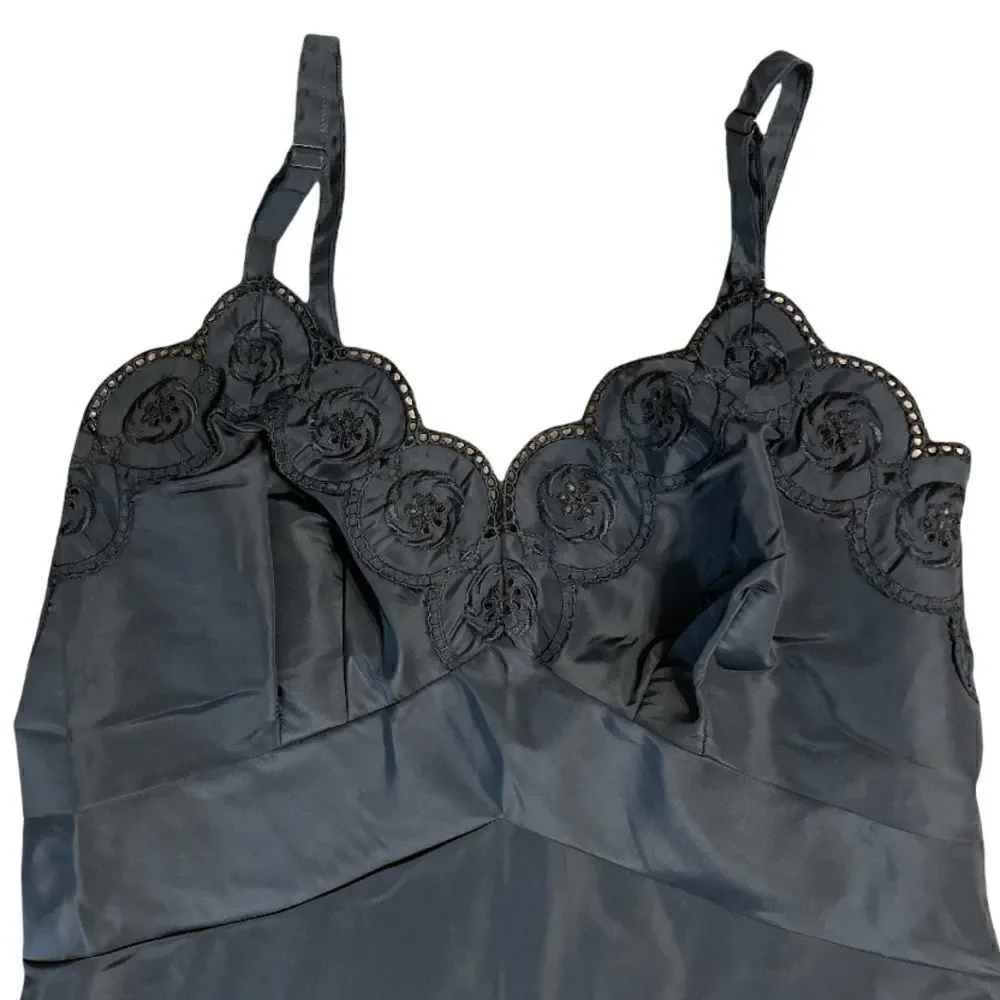 Vintage 1960s Val Mode Lingerie Black Underslip Nightdress Size 34B